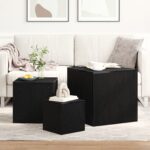 vidaXL Hniezdiaci stôl 3 pcs Čierny dub Kompozitné drevo – Obrázok 4