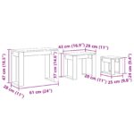 vidaXL 3-kusová súprava zásuvných stolov v čiernom dube z kompozitného dreva – Obrázok 11