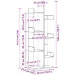 vidaXL Knižnica Čierny Dub 48x25,5x140 cm Z dreva – Obrázok 9