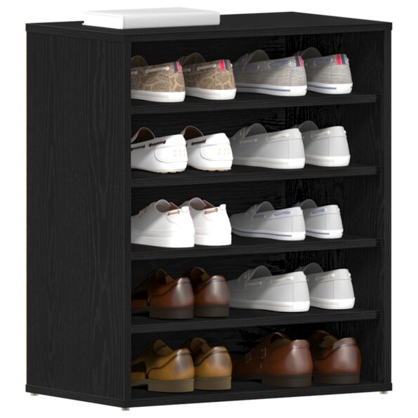 vidaXL Skrinka na topánky Čierna Dubová 60x35x70 cm Zložená z kompozitného dreva – Obrázok 3