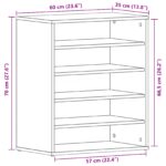 vidaXL Skrinka na topánky Čierna Dubová 60x35x70 cm Zložená z kompozitného dreva – Obrázok 9