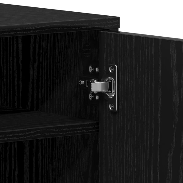 vidaXL Skriňa na topánky - Čierna Dub - 32x35x92 cm - Kompozitné drevo – Obrázok 10