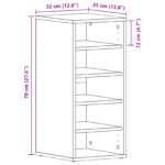 vidaXL Dve skriňe na topánky Čierny dub 32x35x70 cm Z kompozitného dreva – Obrázok 12