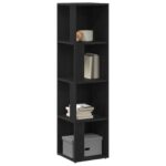 vidaXL Knižnica Čierna Dub 33x33x132 cm z kompozitného dreva – Obrázok 3