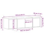 vidaXL TV skrinka čierna dub 120x30x40,5 cm z inžinierskeho dreva – Obrázok 10