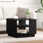 vidaXL Čierny dubový konferenčný stolík 55x55x42 cm z kompozitného dreva – Obrázok 4