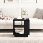 vidaXL Konferenčný stolík Čierna Dub 40x40x43 cm Kompozitné drevo