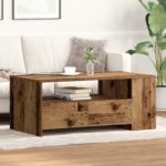 vidaXL Konferenčný stolík so zásuvkou Staré drevo 102 x 55 x 43,5 cm