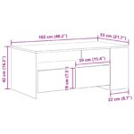 vidaXL Konferenčný stolík so zásuvkou Staré drevo 102 x 55 x 43,5 cm – Obrázok 10