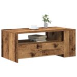 vidaXL Konferenčný stolík so zásuvkou Staré drevo 102 x 55 x 43,5 cm – Obrázok 3