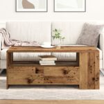vidaXL Konferenčný stolík so zásuvkou Staré drevo 102 x 55 x 43,5 cm – Obrázok 4