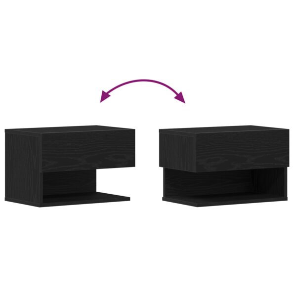 vidaXL Nástenný nočný stolík z čierneho dubového kompozitu – Obrázok 12