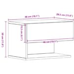 vidaXL Nástenný nočný stolík z čierneho dubového kompozitu – Obrázok 13