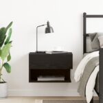 vidaXL Nástenný nočný stolík z čierneho dubového kompozitu – Obrázok 4