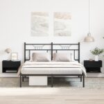 vidaXL Nástenné nočné skrinky (Súprava 2) - Čierne dubové inžinierske drevo