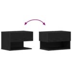 vidaXL Nástenné nočné skrinky (Súprava 2) - Čierne dubové inžinierske drevo – Obrázok 12