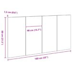 vidaXL Hlava postele Čierny Dub 160x1,5x80 cm Drevené kompozity – Obrázok 7