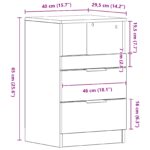 Nočný stolík vidaXL Čierny Dub 40x35x65 cm Z vyrobeného dreva – Obrázok 11