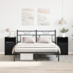 vidaXL Nočné stolíky 2 ks Čierne Dub 40x35x65 cm Kompozitné drevo