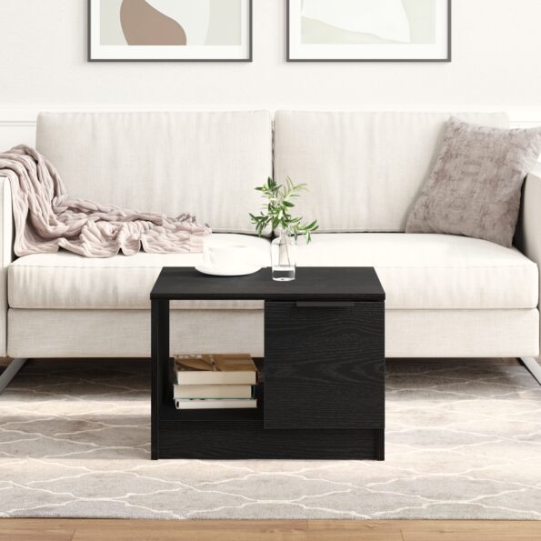 862743_1.jpg vidaXL Kávový stolík Čierna Dub 50x50x36 cm Kompozitné drevo – Obrázok 1