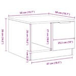 vidaXL Kávový stolík Čierna Dub 50x50x36 cm Kompozitné drevo – Obrázok 10