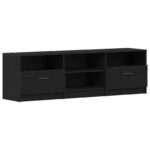 vidaXL TV Skriňa Čierna Dub 150x33,5x45 cm Konštruované Drevo – Obrázok 2