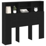 vidaXL Čelo postele Kabinet Čierny Dub 120x19x103,5 cm Kompozitné drevo – Obrázok 3