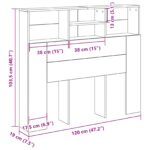 vidaXL Čelo postele Kabinet Čierny Dub 120x19x103,5 cm Kompozitné drevo – Obrázok 9
