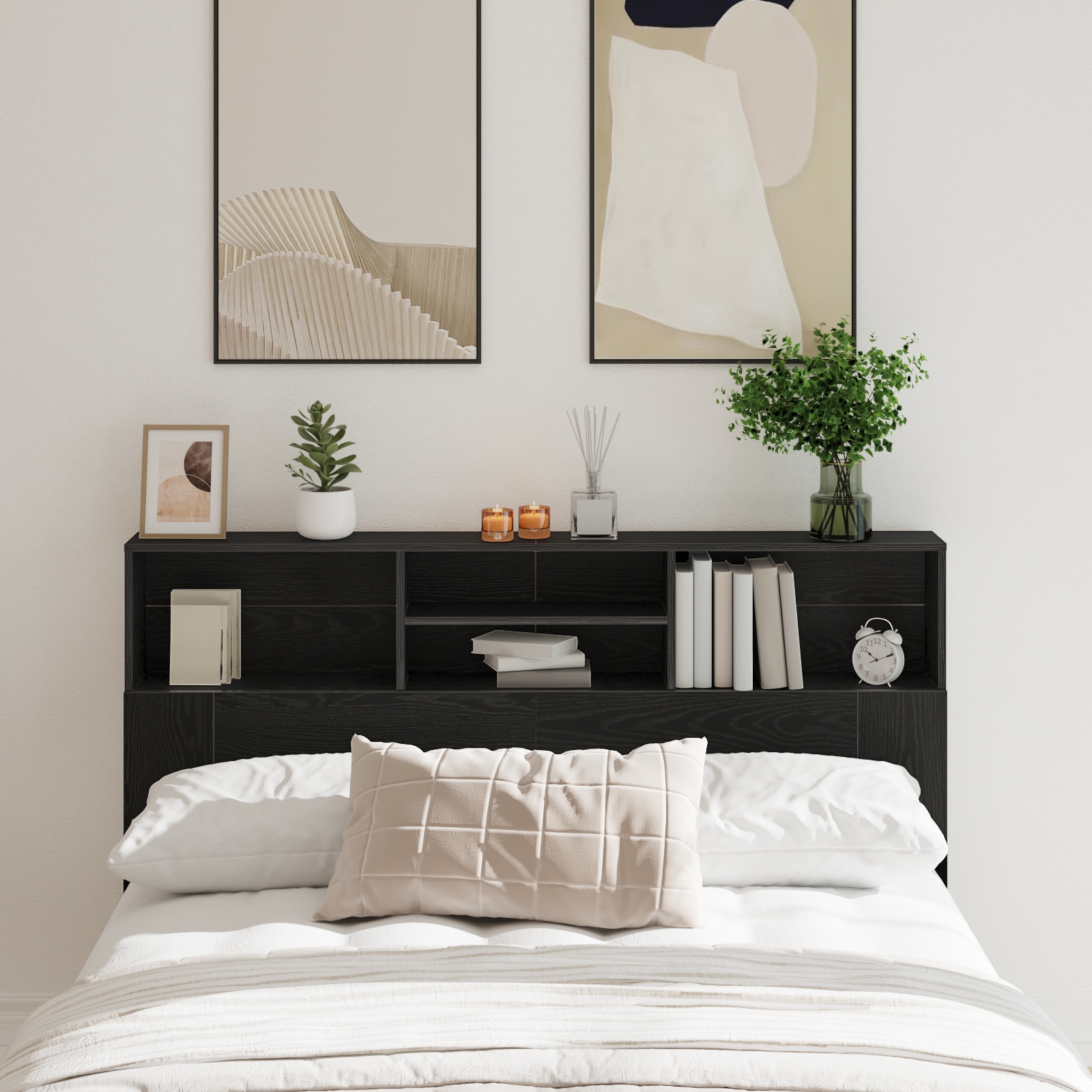 862753_1.jpg vidaXL Čelo postele skrinka s poličkou Čierny dub 160 x 19 x 103,5 cm – Obrázok 1