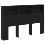 vidaXL Čelo postele skrinka s poličkou Čierny dub 160 x 19 x 103,5 cm – Obrázok 2