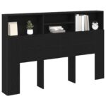 vidaXL Čelo postele skrinka s poličkou Čierny dub 160 x 19 x 103,5 cm – Obrázok 3