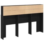 vidaXL Čelo postele skrinka s poličkou Čierny dub 160 x 19 x 103,5 cm – Obrázok 5