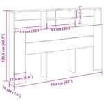 vidaXL Čelo postele skrinka s poličkou Čierny dub 160 x 19 x 103,5 cm – Obrázok 9