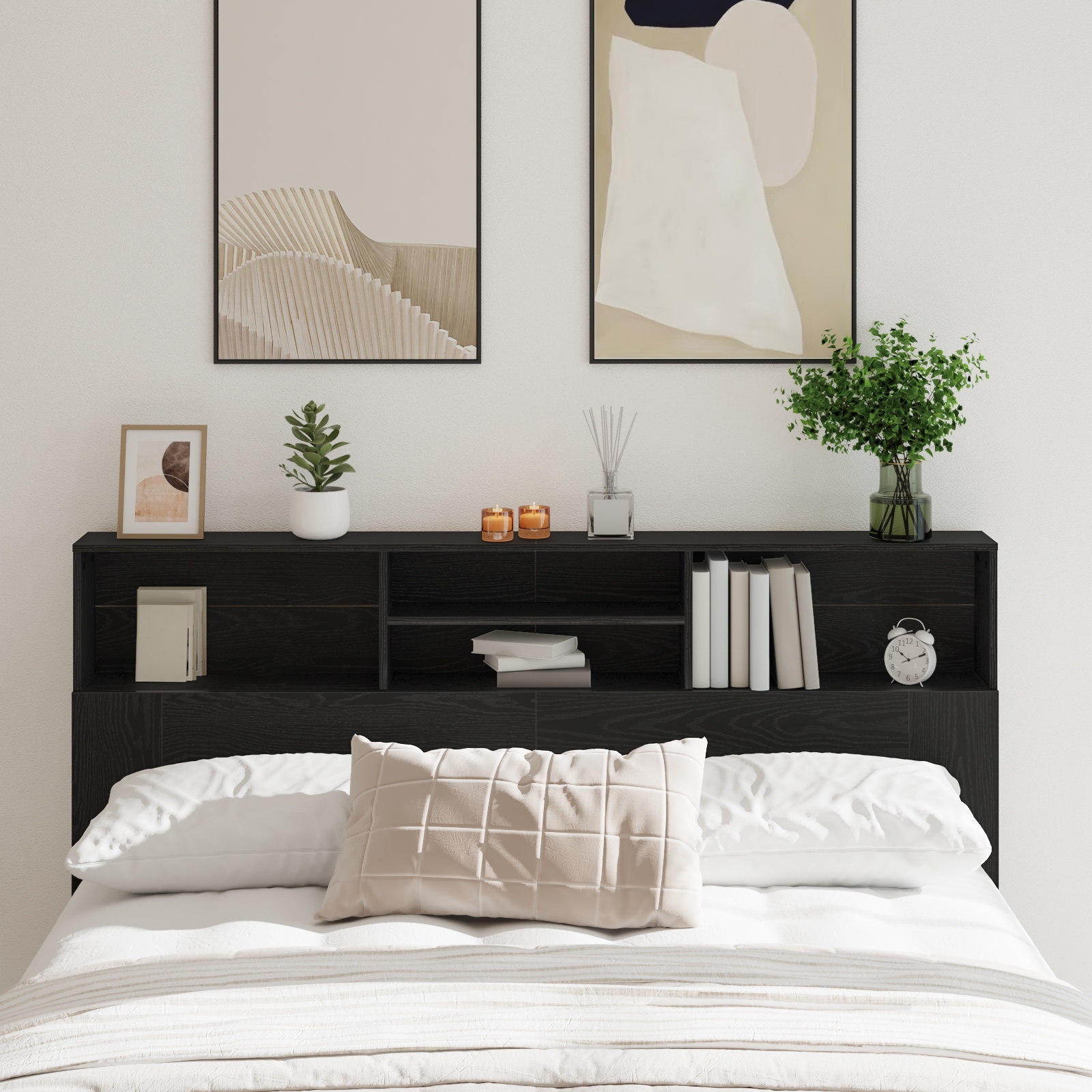862754_1.jpg vidaXL Čelo postele skrinka s poličkou Čierny dub 180 x 19 x 103,5 cm – Obrázok 1