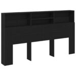 vidaXL Čelo postele skrinka s poličkou Čierny dub 180 x 19 x 103,5 cm – Obrázok 2