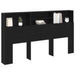 vidaXL Čelo postele skrinka s poličkou Čierny dub 180 x 19 x 103,5 cm – Obrázok 3