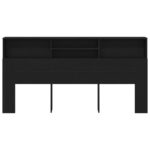 vidaXL Čierny dubový čelový panel s kabinetom, 200x19x103.5 cm – Obrázok 6