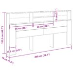 vidaXL Čierny dubový čelový panel s kabinetom, 200x19x103.5 cm – Obrázok 9