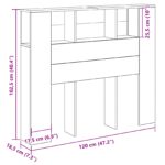 vidaXL Čelo postele skrinka Nástenný Čierny dub 120 x 18.5 x 102.5 cm – Obrázok 9