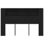 vidaXL Čierna Dubová Hlava Skriňa - 160x19x104,5 cm Vyrobené z inžinierskeho dreva – Obrázok 5