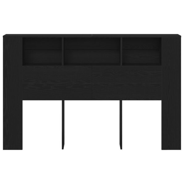 vidaXL Čierna Dubová Hlava Skriňa - 160x19x104,5 cm Vyrobené z inžinierskeho dreva – Obrázok 5