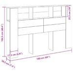 vidaXL Čierna Dubová Hlava Skriňa - 160x19x104,5 cm Vyrobené z inžinierskeho dreva – Obrázok 9