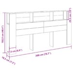 vidaXL Hlavová skrinka Čierny Dub 200x18,5x104,5 cm – Obrázok 9