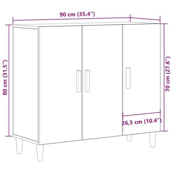 862761_10.jpg vidaXL Komoda Čierny Dub 90x34x80 cm Pevné Drevá – Obrázok 10