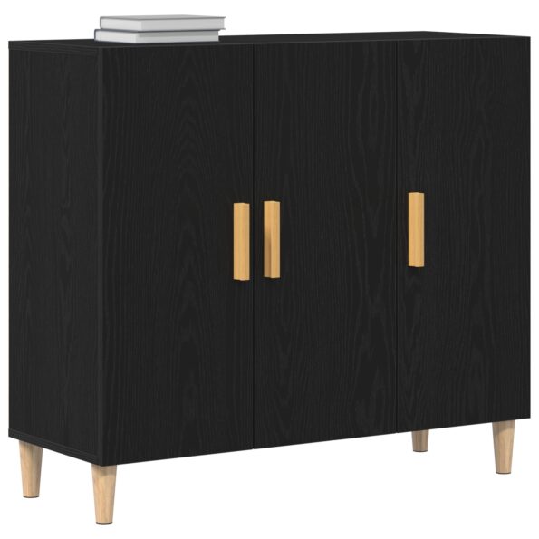 862761_3.jpg vidaXL Komoda Čierny Dub 90x34x80 cm Pevné Drevá – Obrázok 3
