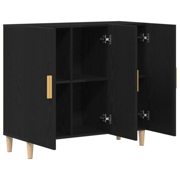 862761_5.jpg vidaXL Komoda Čierny Dub 90x34x80 cm Pevné Drevá – Obrázok 5