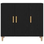 vidaXL Komoda Čierny Dub 90x34x80 cm Pevné Drevá – Obrázok 7