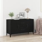 vidaXL Čierny dubový sideboard - 100 x 36 x 60 cm - Vyrobený z technického dreva