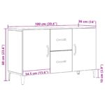 vidaXL Čierny dubový sideboard - 100 x 36 x 60 cm - Vyrobený z technického dreva – Obrázok 11