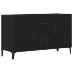 vidaXL Čierny dubový sideboard - 100 x 36 x 60 cm - Vyrobený z technického dreva – Obrázok 2